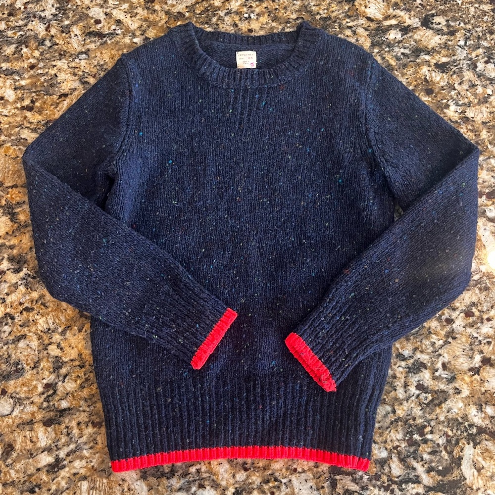 Crewcuts Dark Blue Sweater with Red Trim